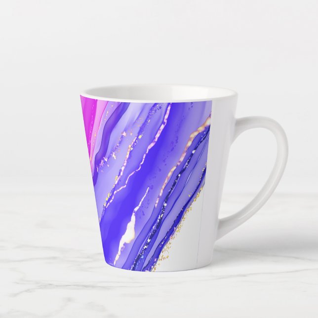 Rainbow colours background  latte mug (Right)