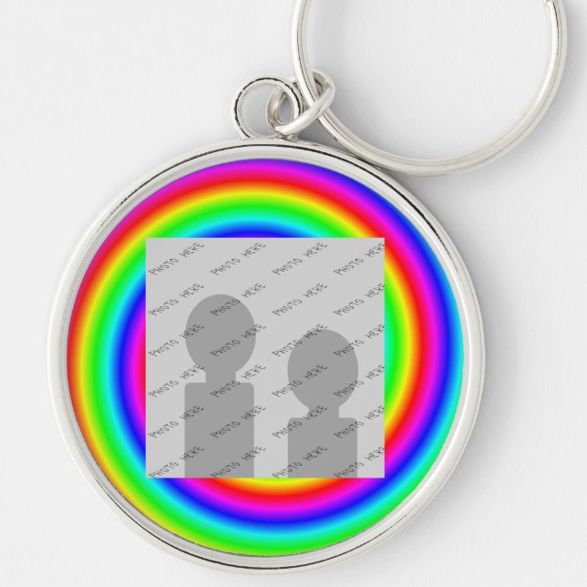 Rainbow Colours. Bright and Colourful. Custom Keychain (Front)