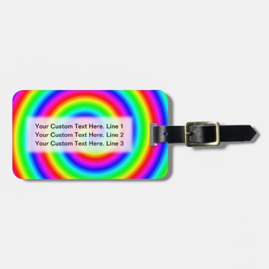 Rainbow Colours. Bright and Colourful Spiral. Luggage Tag