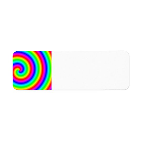 Rainbow Colours. Bright and Colourful Spiral. Return Address Label