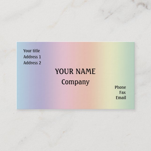 Rainbow colours business card (Front)