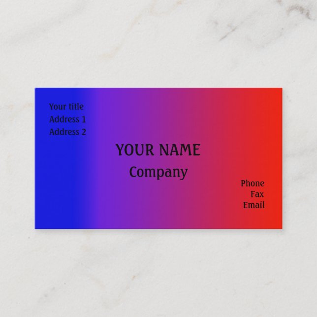 Rainbow colours business card (Front)