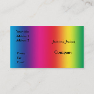 Rainbow colours business card