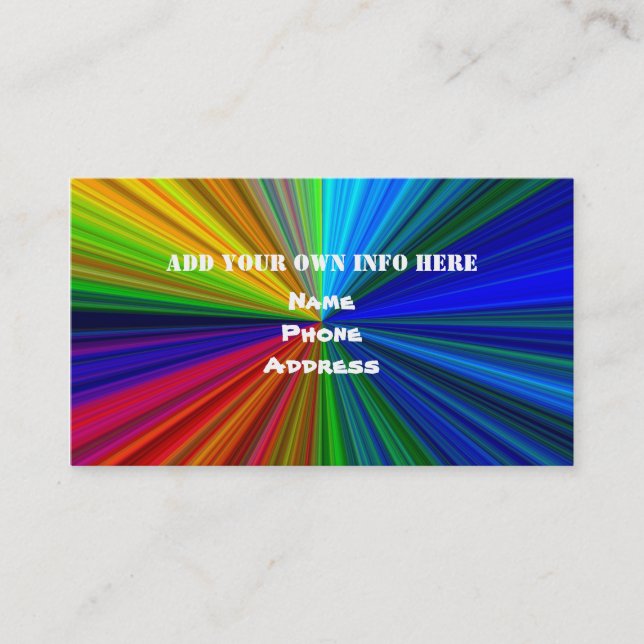 Rainbow colours business card (Front)