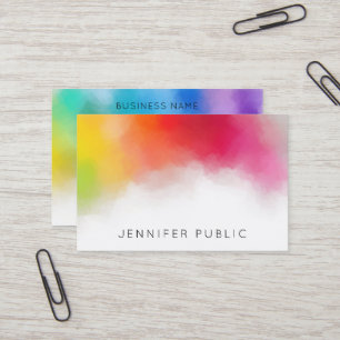 Rainbow Colours Business Modern Colourful Abstract Business Card