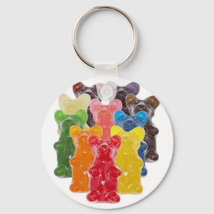 rainbow colours candy lover gummy bear keychain