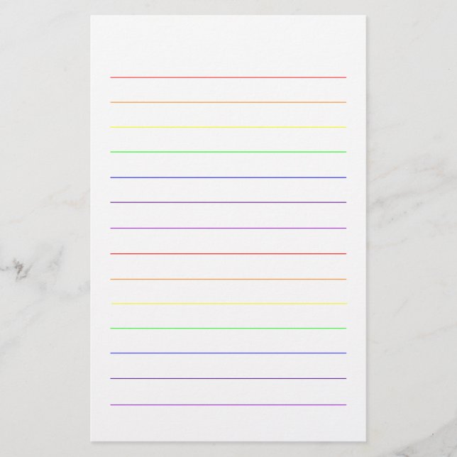 Rainbow Colours Colourful Pretty Cute Plain Colour Stationery (Front)