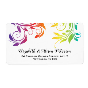 Rainbow colours colourful scroll gay lesbian weddi