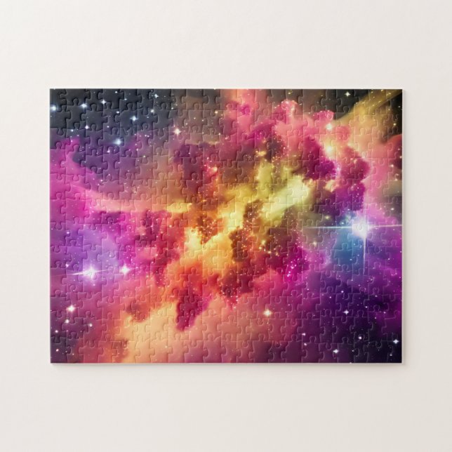 Rainbow Colours Cosmic Nebula Space in Universe Jigsaw Puzzle (Horizontal)