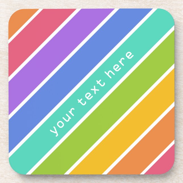 Rainbow Colours custom coasters (Front)