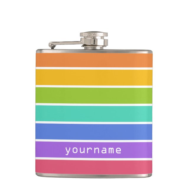 Rainbow Colours custom flask (Front)