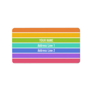 Rainbow Colours custom labels
