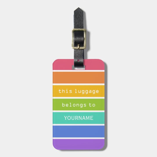 Rainbow Colours custom luggage tag