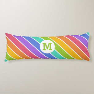 Rainbow Colours custom monogram body cushion