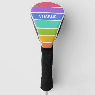 Rainbow Colours custom monogram driver cover