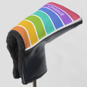Rainbow Colours custom monogram putter cover