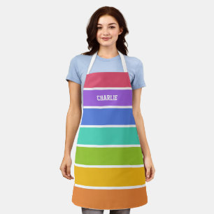 Rainbow Colours custom name Apron
