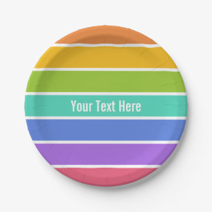 Rainbow colours custom paper plates