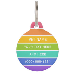 Rainbow Colours custom pet tag