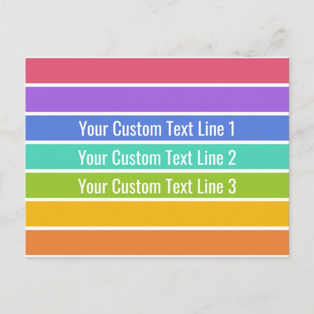 Rainbow Colours custom postcard (Front)