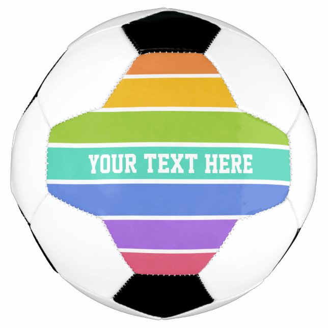 Rainbow Colours custom soccer ball (Front)