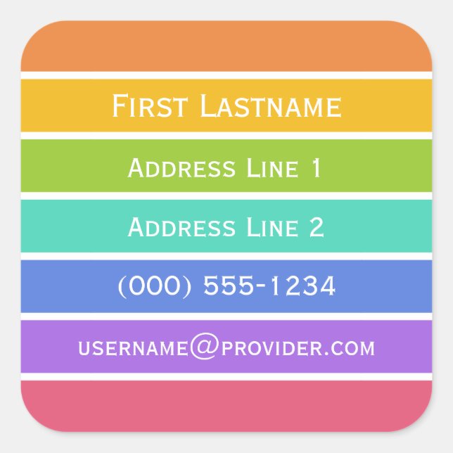 Rainbow Colours custom stickers (Front)