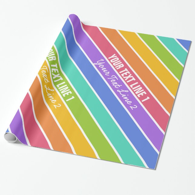 Rainbow Colours custom wrapping paper (Unrolled)