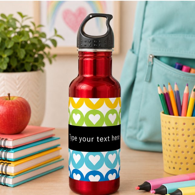 Rainbow Colours  | Cute Back to School 532 Ml Water Bottle (Rainbow Colors | Cute Back to School Stainless Steel Water Bottle)