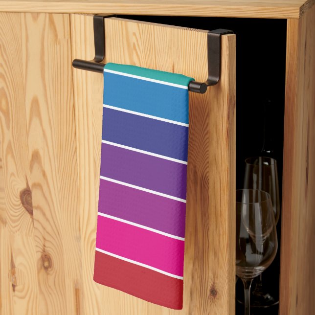 Rainbow Colours Design  Kitchen Towel (Thirds Fold)