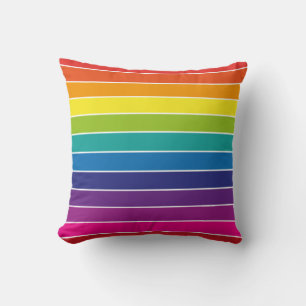 Rainbow Colours Design Throw Pillow