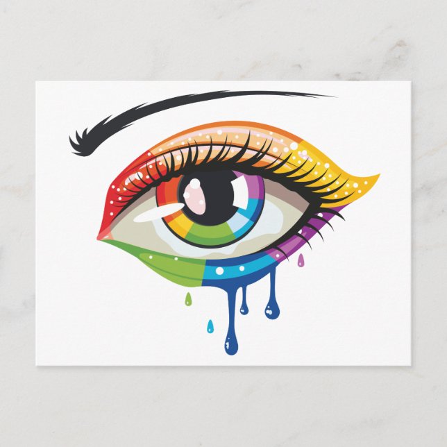 Rainbow Colours Eye Postcard (Front)