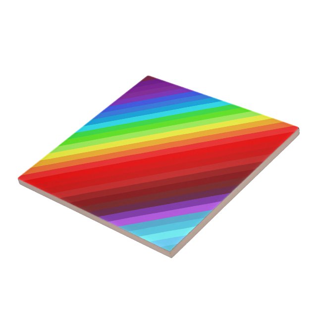Rainbow Colours Flag Ceramic Tile Colourful (Side)