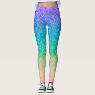 Rainbow Colours Glitter Sparkle Girly Glam Leggings