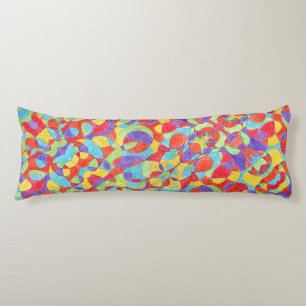 Rainbow Colours Hand Drawn Crayon Doodle Pattern Body Pillow