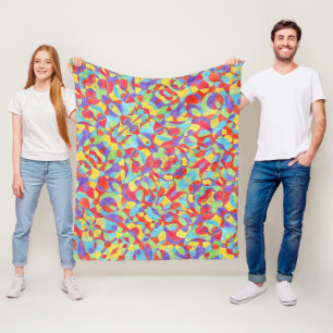 Rainbow Colours Hand Drawn Crayon Doodle Pattern Fleece Blanket