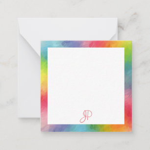 Rainbow Colours Handwriting Monogram Template