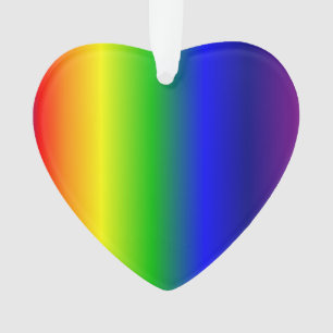 Rainbow Colours Heart Ornament Acrylic