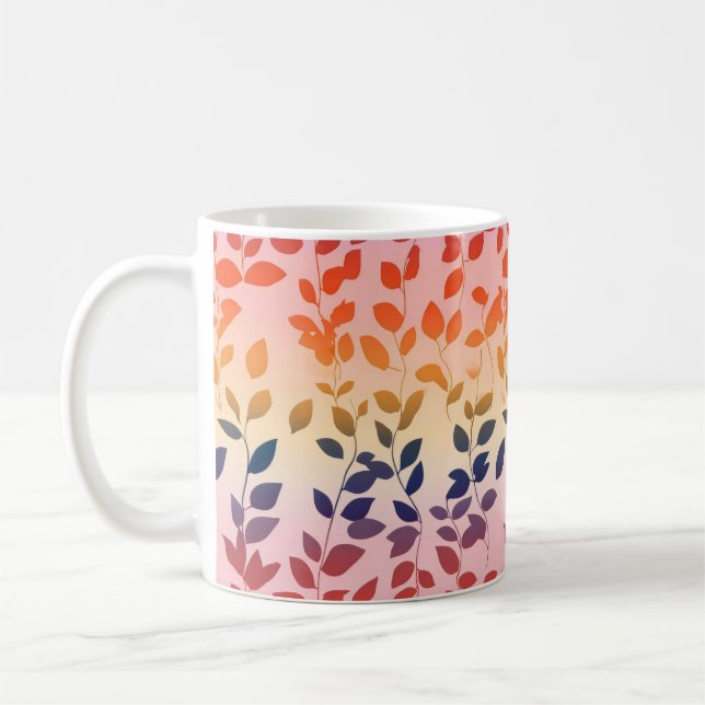 Rainbow Colours Leaves Coffee Mug (Left)