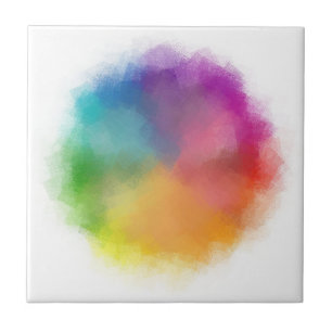 Rainbow Colours Modern Abstract Template Elegant Tile