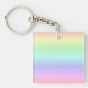 Rainbow Colours on Light Periwinkle Keychain