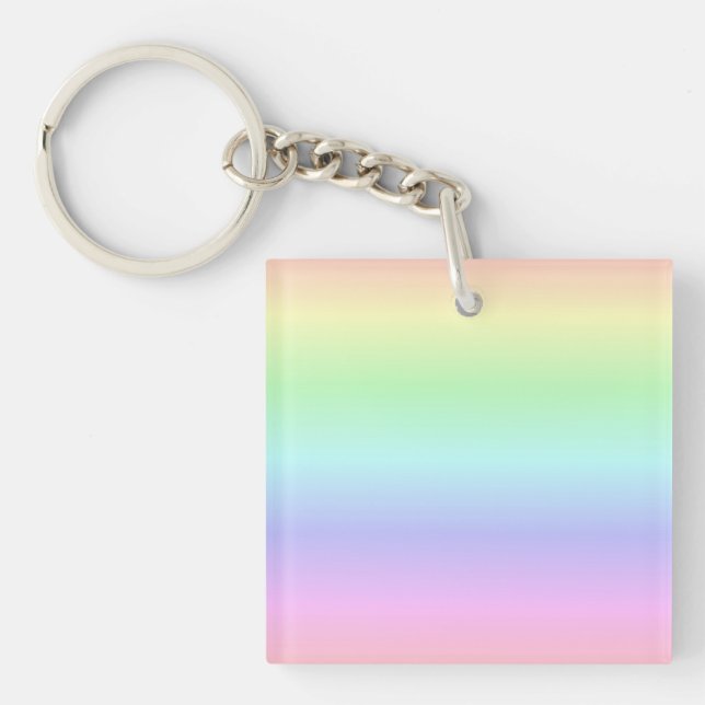 Rainbow Colours on Light Periwinkle Keychain (Front)