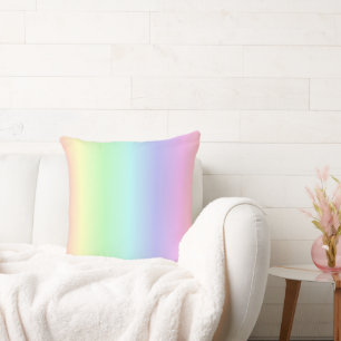 Rainbow Colours on Light Rose Throw Pillow