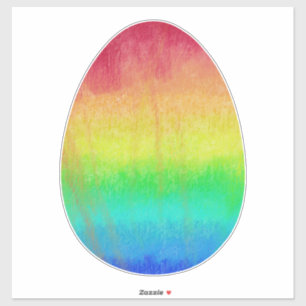 Rainbow Colours Painted Easter Egg 