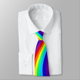 Rainbow colours palette, striped colourful pattern tie