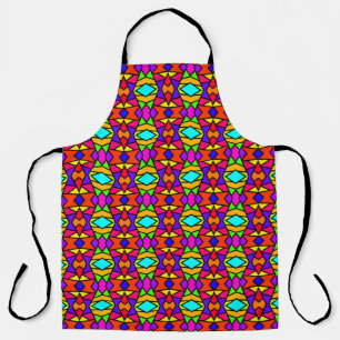 Rainbow Colours Patchwork Geometric Repeat Pattern Apron