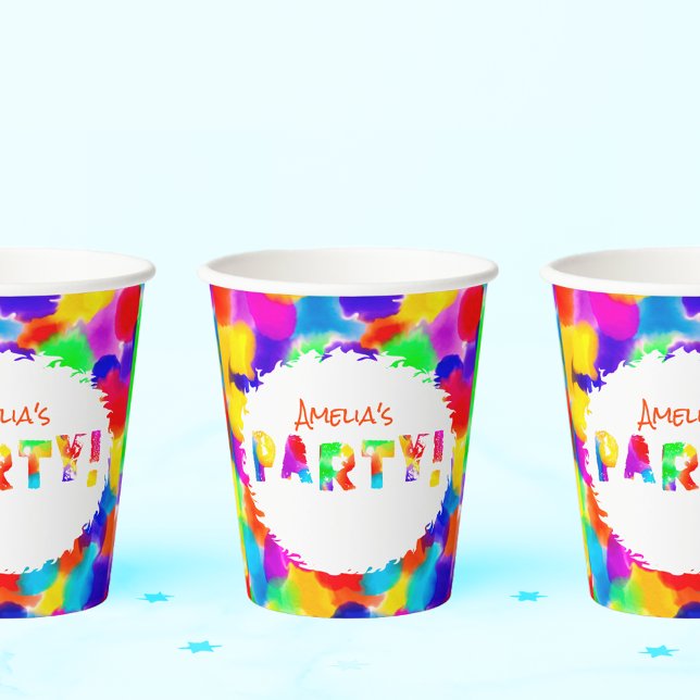  Rainbow Colours  Personalized Party Paper Cups (Creator Uploaded)