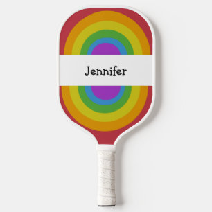 Rainbow Colours Personalized Pickleball Paddle