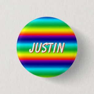 Rainbow Colours Personalized PRIDE Nametag 1 Inch Round Button