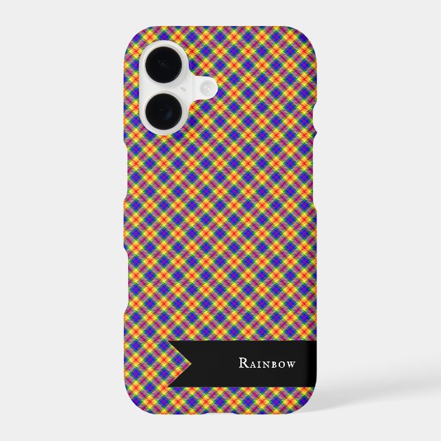 Rainbow Colours Plaid Tartan Pattern (Back)