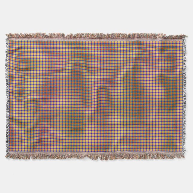 Rainbow Colours Plaid Tartan Pattern Throw Blanket (Front)